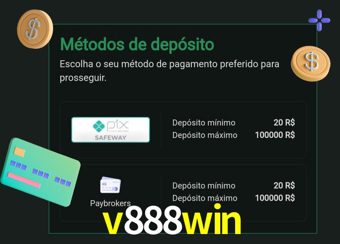 O cassino v888win oferece uma grande variedade de métodos de pagamento